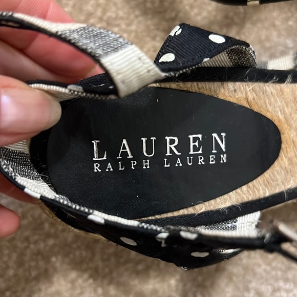 Ralph Lauren Shoes - Ralph Lauren Black & White
Cheryl Polka Dot Espadrille Wedge
Size 8